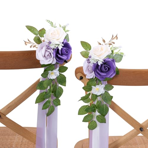 10 Purple Wedding Aisle Decorations - color: Purple
