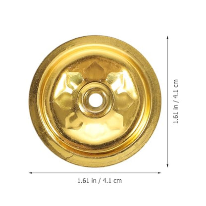 DECHOUS 20Pcs Floating Wick Holders for Oil Lamps Aluminum Round Floating Wick Discs Golden Buddhist Oil Lamps Holders for Temple Oil Candles