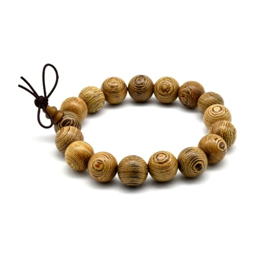Zen Dear Unisex Natural Wenge Wood Mala Prayer Beads Necklace Bracelet Beads Meditation Buddhist Japa Rosary Mala Bead Yoga - style: 12mm 17 beads