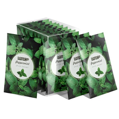 MYARO 12 Pack Peppermint Scented Sachets, Closet Deodorizer Car Freshener - color: Mint, size: 12 Packs