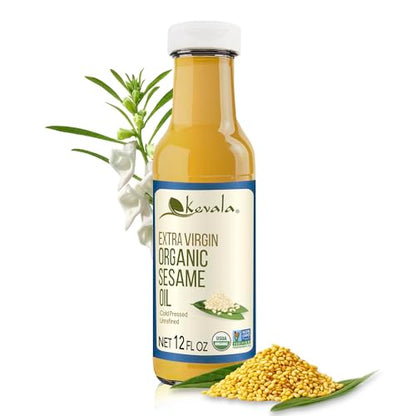 Kevala Organic Extra Virgin Sesame Oil – 12 oz, Body Care and Hair Care - size: 12 Fl Oz (Pack of 1)