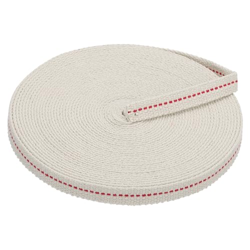 PATIKIL 1/2" Wide 33 Feet 100% Cotton Flat Wick, Oil Lamp Wicks with Red Stitch for Kerosene Lamp Lantern Oil Burner - color: Red, size: 1/2" x 33 Feet