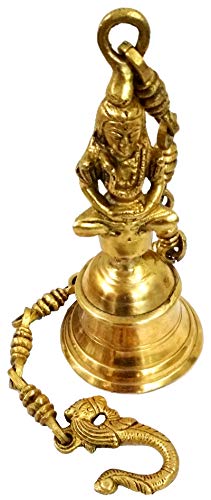 Purpledip Brass Hanging Bell Lord Shiva Bholenath Mahadev: Melodious Meditative Sound (11756)