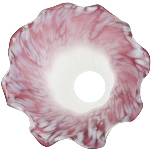 Bieye LS101S Lily Flower Blown Glass Lampshade (White Amaranth, Opening I.D. 0.87" x O.D. 1") - color: White Amaranth, size: Small I.D. 0.87" x O.D. 1"