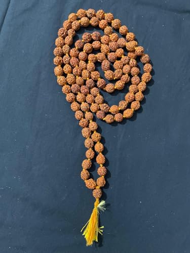 Nepali Rudraksha Mala with Certificate for Wearing and Japa Mala 8mm,(108 Beads Mala)