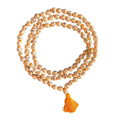 Tulsi (Holy Basil) Hand-Knotted Hare Rama Krishna Mala – Energized 108+1 Beads Necklace for Meditation, Prayer, Yoga & Spiritual Awakening – Karma & Nirvana Japa Mala for Men & Women