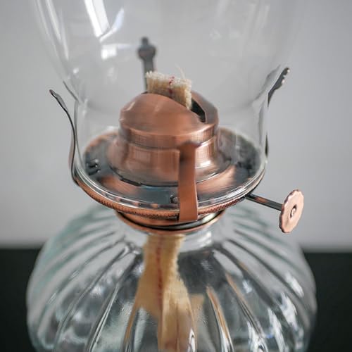 2Pcs Oil Lamp Burner #2 Size Bronzy Plated for Antique Lamps Oil Lamp Replacement Kerosene Lamps Parts with Reduction Collar and Cotton Lamp Wick Fits Holds a 3 Inch Base Chimney - color: Pink Bronze/2 Pk
