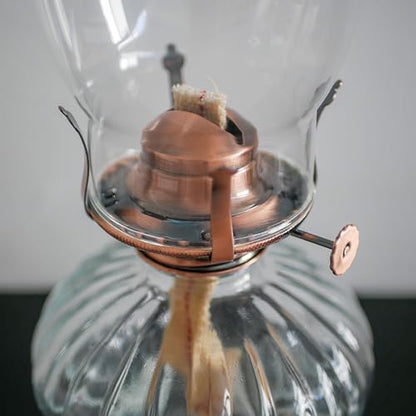2Pcs Oil Lamp Burner #2 Size Bronzy Plated for Antique Lamps Oil Lamp Replacement Kerosene Lamps Parts with Reduction Collar and Cotton Lamp Wick Fits Holds a 3 Inch Base Chimney - color: Pink Bronze/2 Pk