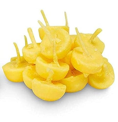 ATCUSA Cow Ghee Diya Wicks, 60min Burning Time, Wax Free, Unscented, Pack of 40, for Prayers in Temple Church Gurudwara - size: Cow Ghee Wicks Pack of 40