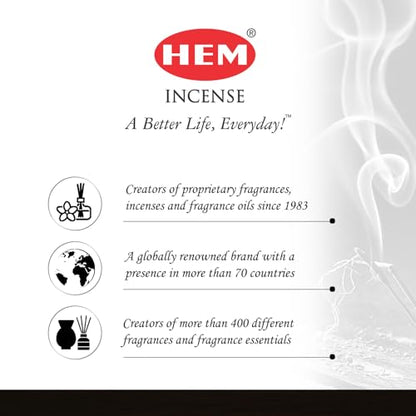 Hem Black Magic Incense Sticks (120 Sticks, 6 Boxes Inside) - 9 Inches Long, 20g per Box - Perfect for Meditation, Rituals & Cleansing - size: 6x20