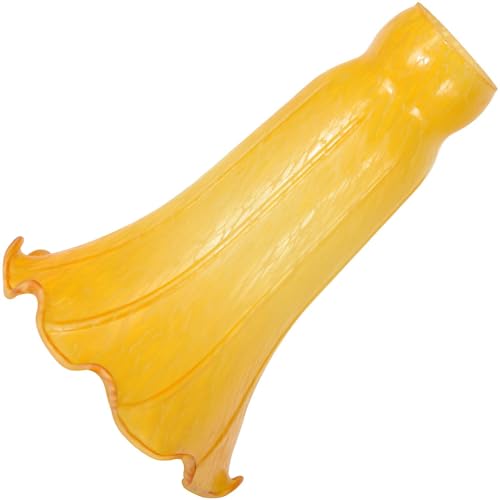 Bieye LS98 Lily Flower Blown Glass Lampshade (Yellow, Opening I.D. 1.26" x O.D. 1.5") - color: Yellow, size: Large I.D. 1.26" x O.D. 1.5"