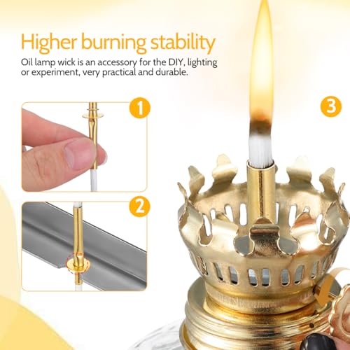 Oil Lamp Wicks 10 Pcs Alloy Fiber Tubes for Kerosene Lamps