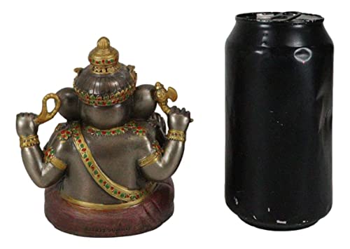 Ebros Gift Eastern Enlightenment Meditating Hindu God Ganesha Altar Decor Figurine Ganesh Ganapati Hinduism Statue Remover of Obstacles As Spiritual Sculpture in Bronze Color Finish