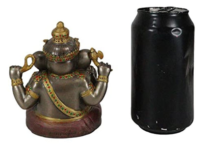 Ebros Gift Eastern Enlightenment Meditating Hindu God Ganesha Altar Decor Figurine Ganesh Ganapati Hinduism Statue Remover of Obstacles As Spiritual Sculpture in Bronze Color Finish