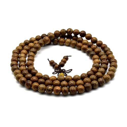 Zen Dear Unisex Natural Wenge Wood Mala Prayer Beads Necklace Bracelet Beads Meditation Buddhist Japa Rosary Mala Bead Yoga - style: 8mm 108 beads