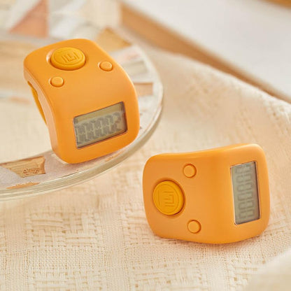 Rechargeable Silent Finger Counter 6 Channels Digital Tasbih Tally Clicker with LED for Prayer Knitting Sports Gift - color: Yellow X