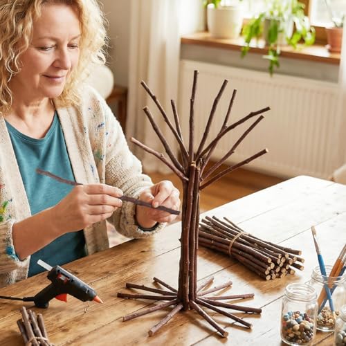 Amosfun 40Pcs Wood Sticks for Crafts, 7.8in and 11in Natural Birch Twigs Sticks for DIY School Projects Photo Props Card Making Rustic Decor