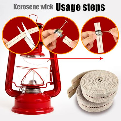1 Roll Oil Lamp Wick - 6.5 Feet Roll, 1 Inch Flat Cotton Wick Replacement - Perfect for Oil Lamps, Lanterns, and Oil Burners (1 inch) - size: 1 inch