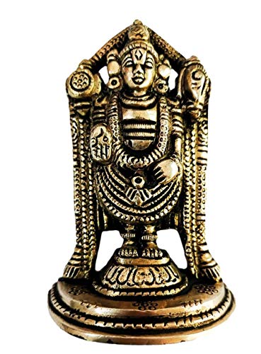 athizay Balaji Idol Available in Antique | Gold | Lacquer Finished Lord Balaji Statues | Lord Venkateswara | Incarnation of Lord Vishnu Sculpture for Blessing,Health &Wealth | (Antique Balaji 9.5 cm) - style: Antique Balaji 9.5 cm
