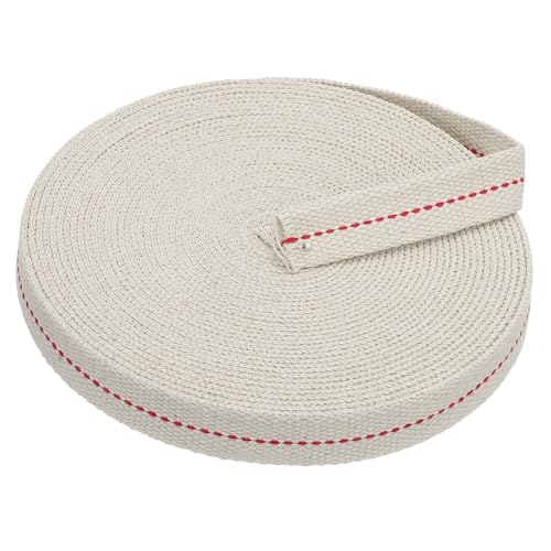 PATIKIL 3/4" Wide 33 Feet 100% Cotton Flat Wick, Oil Lamp Wicks with Red Stitch for Kerosene Lamp Lantern Oil Burner - color: Red, size: 3/4" x 33 Feet