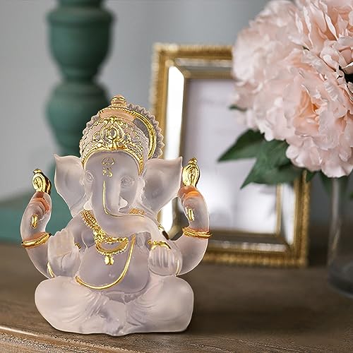 Ganesha Statue, Hindu God Ganesha Statue, Hindu Buddha Statue Ornament (White)