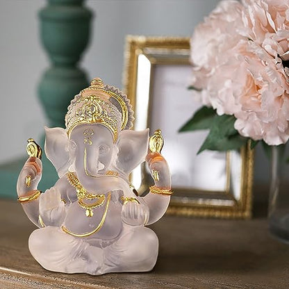 Ganesha Statue, Hindu God Ganesha Statue, Hindu Buddha Statue Ornament (White)