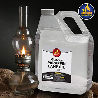 1 Gallon Paraffin Lamp Oil - Clear Smokeless, Odorless, Clean Burning Fuel for Indoor and Outdoor Use - Shabbos Lamp Oil, by Ner Mitzvah - size: 1 Gallon