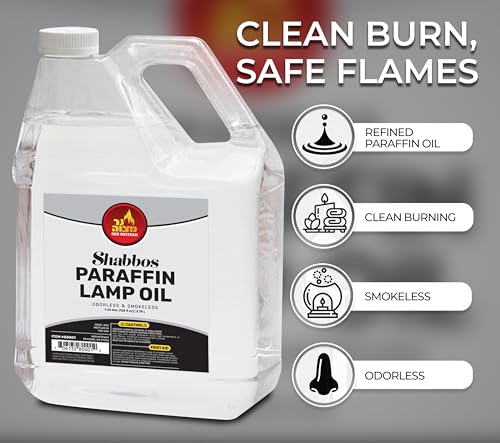 1 Gallon Paraffin Lamp Oil - Clear Smokeless, Odorless, Clean Burning Fuel for Indoor and Outdoor Use - Shabbos Lamp Oil, by Ner Mitzvah - size: 1 Gallon