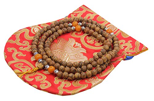 DharmaObjects Tibetan Buddhist Meditation 108 Beads Genuine Bodhi Seed Mala for Compassion