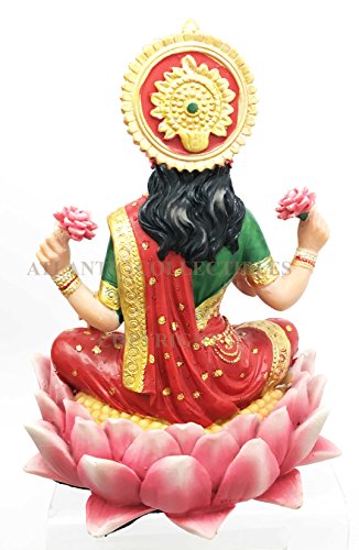 PT Pacific Trading Lakshmi Hindu Goddess on Lotus Statue Sculpture