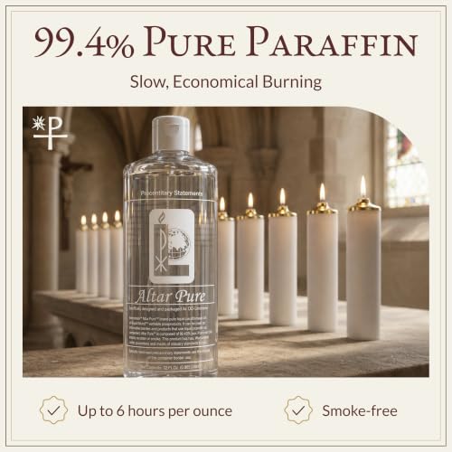 Religious Supply Center Altar Pure Liquid Paraffin Candle Oil for Churches – 99.4% Pure, Smokeless, Odorless Fuel – 12 Quart Case (Made in USA)