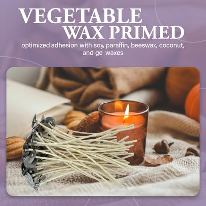 HTP 126 | 6 Inch Candle Wicks, 50 Count Pre-Waxed Pre-Tabbed - size: 50 HTP - 126