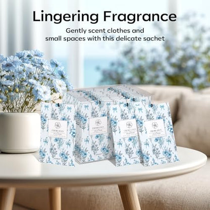 MYARO 20 Pack Linen Scented Sachets, Closet Deodorizer Car Air Freshener - color: Linen, size: 20 Packs
