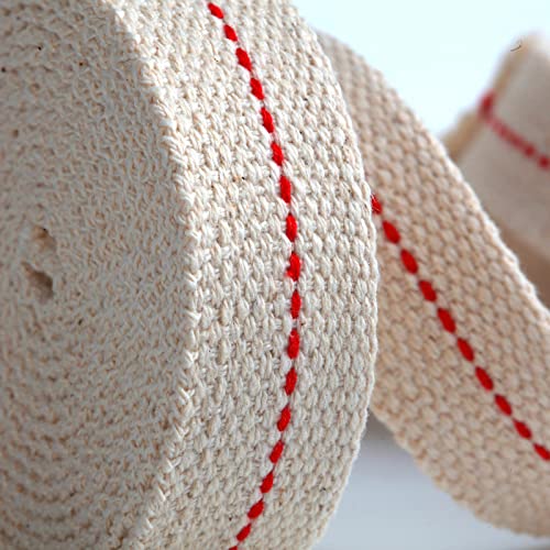 26 Foot /4 Rolls Oil Lamp Wick, 7/8 Inch Oil Lantern Wick, Flat Cotton Wick, Oil Lamp Wicks Burner with Stitch, 6.5 Feet per Roll - size: 7/8 Inch