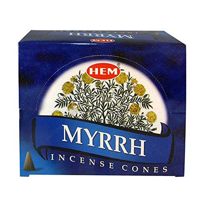 Myrrh Incense Cones and Cone Incense Burner Bundle Insence Insense Hem Incense - color: Blue a