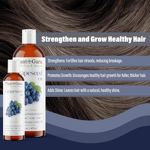Grapeseed Oil 4 oz. Cold Pressed 100% Pure Natural Carrier for Skin, Body, Face, and Hair Growth Moisturizer. Great for Creams, Lotions, Lip Balm and Soap Making. - size: 4 Ounce