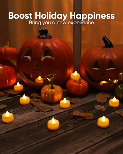 Amagic 12/24/50/100/150Pack Fake Tea Lights Candles Battery Operated, 12Pcs - color: Ivory, size: 12 Pack