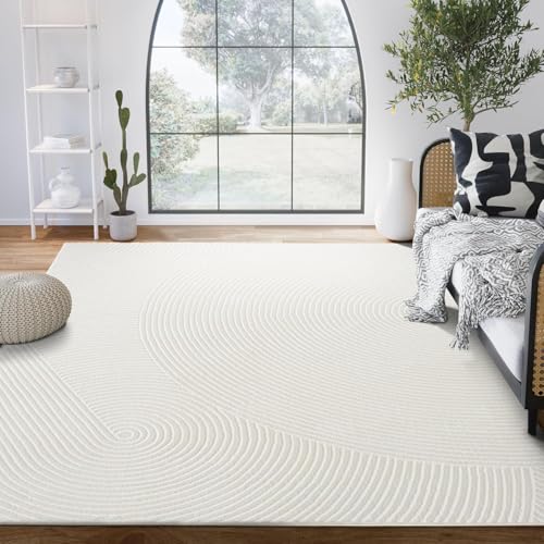 Abani Neutral Cream Area Rug 12' x 15' | White Luxury Zen Carpet | Minimalist Ivory Rugs for Bedroom, Living Room and Dining - color: Cream, size: 12' x 15' (Rectangular)