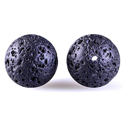 Natural Stone Beads 100pcs 6mm Black Lava Round Genuine Stone Beading Loose Gemstone Hole 1mm DIY Beads for Essential Oil Yoga Bracelet Necklace Earrings Jewelry Making (Black Lava Stone Beads,6mm) - color: Black Lava Stone Beads, size: 6mm