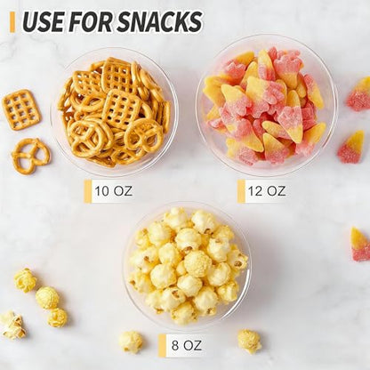 10 oz Small Clear Plastic Bowls, 60 Pack - size: 10 oz (Pack of 60)