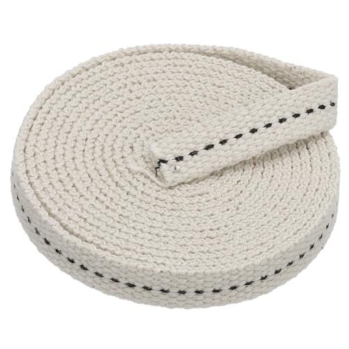 PATIKIL 3/8" Wide 6 Feet 100% Cotton Flat Wick, Oil Lamp Wicks with Black Stitch for Kerosene Lamp Lantern Oil Burner - color: Black, size: 3/8" x 6 Feet
