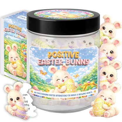 Bible Verse Jar, Mothers Day Gifts For Mom, Birthday Gifts For Women (Positive Easter Bunny) - style: Positive Easter Bunny