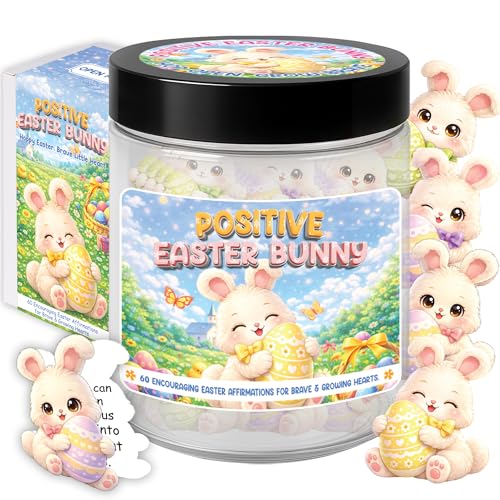 Bible Verse Jar, Mothers Day Gifts For Mom, Birthday Gifts For Women (Positive Easter Bunny) - style: Positive Easter Bunny