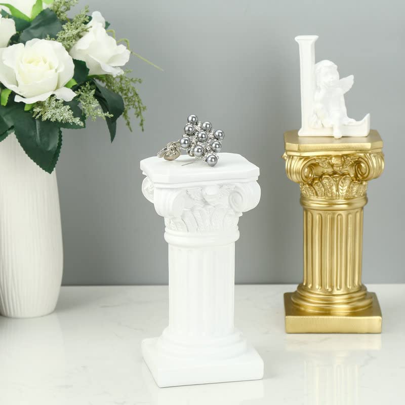 Mini Roman Pillar Greek Columns Resin Roman Column Classic Greek Statues Office Desktop Decor Architectural Sculpture Wedding Table Decoration Home Garden Ornament
