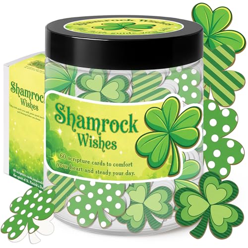 Bible Verse Jar, Mothers Day Gifts For Mom, Birthday Gifts For Women (Positive Shamrock) - style: Positive Shamrock