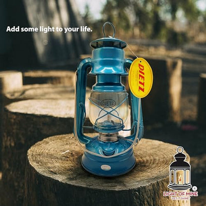Light of Mine - Dietz #76 Original Blue Oil Lantern Bundle Including 6-Pack of 100% Cotton 1/2" Replacement Wick Strips (#76, Blue) - style: Blue