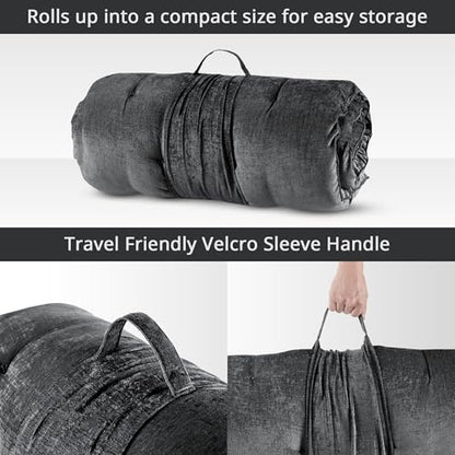 Intelligent Design Foldable Lounge Floor Pillow 27" x 74" Charcoal - color: Charcoal