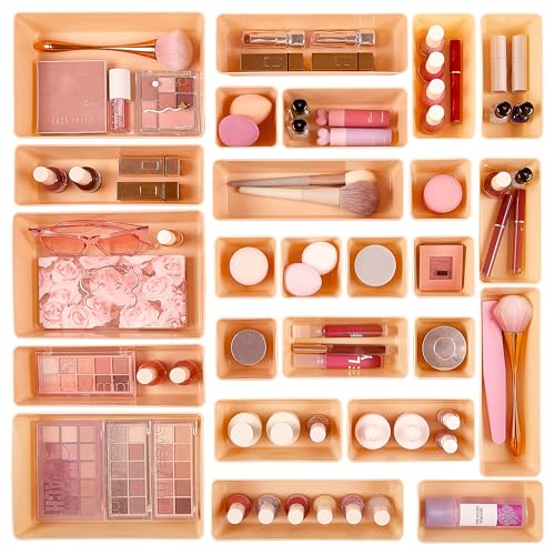 Vtopmart 25 Pack Plastic Drawer Organizers with Non-slip Rubber Pads - color: Orange