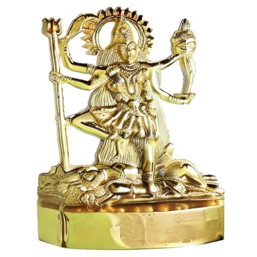 IS4A Ashtadhatu (Gold, Silver, Copper, Zinc, Lead, Tin, Iron & Mercury Mix Metal) God Idol (Statue, Murti) Diwali Puja Item, Mandir Decoration, for Astrological Benefits (Mahakali, Medium)