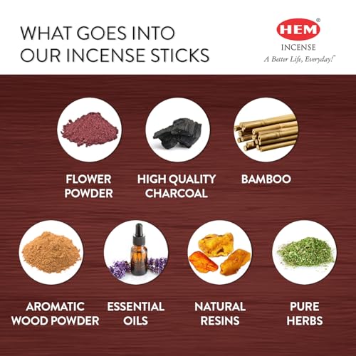 HEM Sandalwood Incense Sticks – 120 Count (Pack of 6 Boxes) – Classic Sandalwood Aroma Incense for Meditation, Yoga & Home Fragrance - size: PACK OF 6